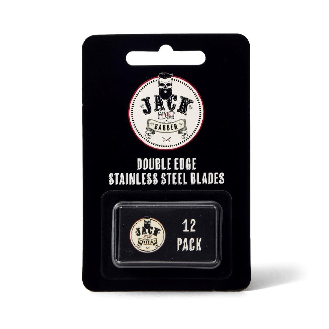 Pack of Jack the Barber double edge razor blades, 12 count
